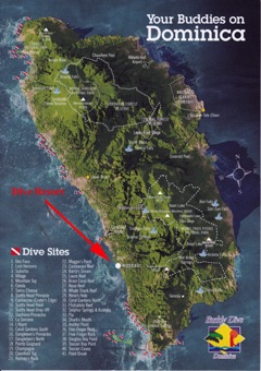 Dominica island dive map